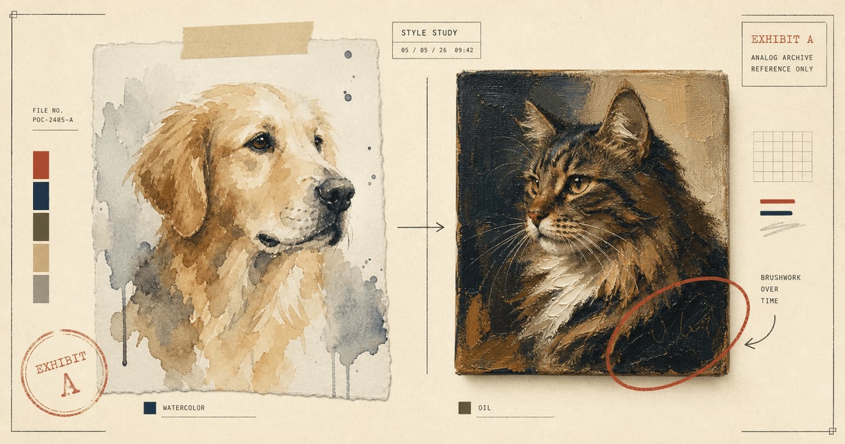 Watercolor vs. Oil Pet Portraits article image