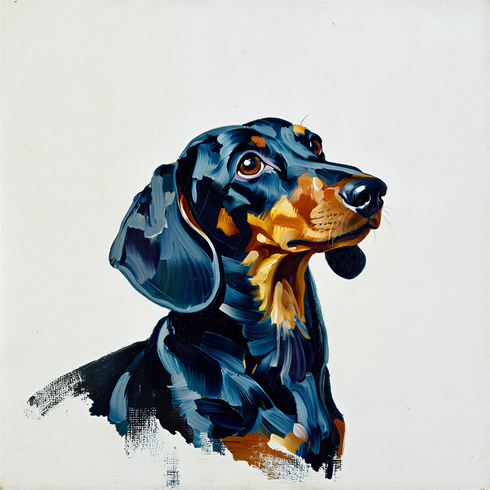 Custom oil painting portrait of a Dachshund