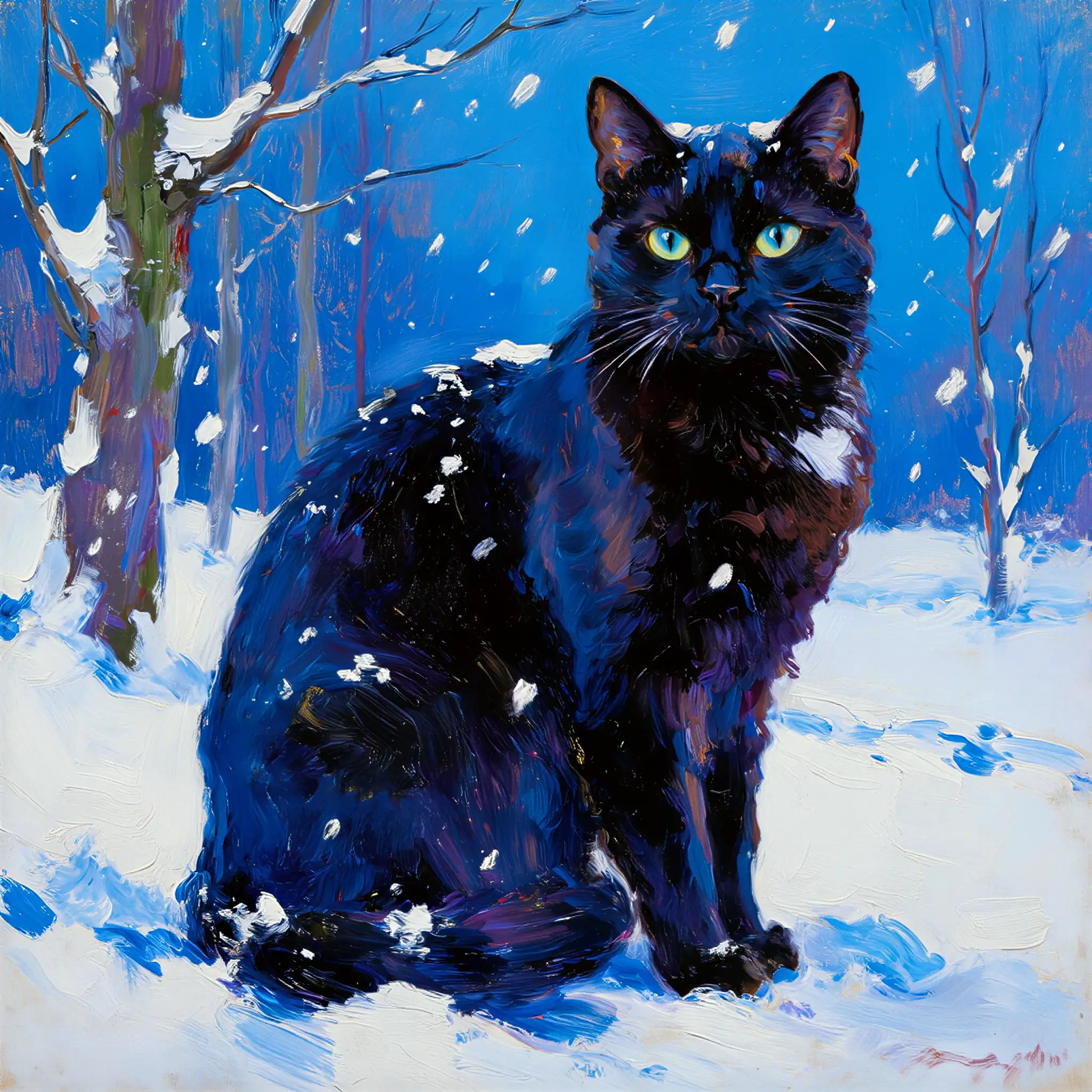 Custom oil painting portrait of an Exotic Shorthair
