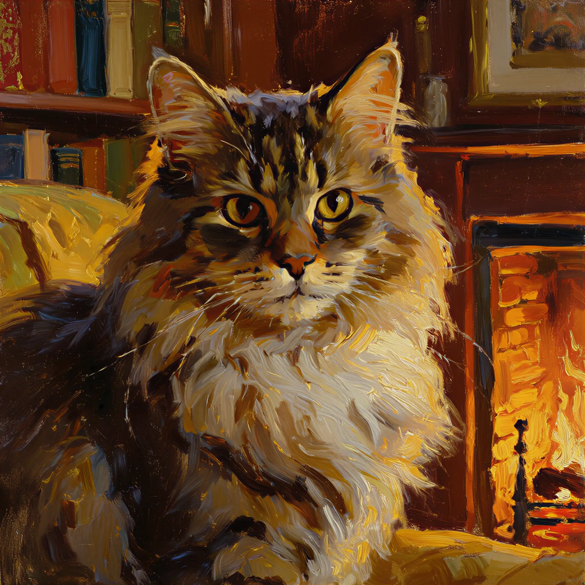 Custom oil painting portrait of a Himalayan
