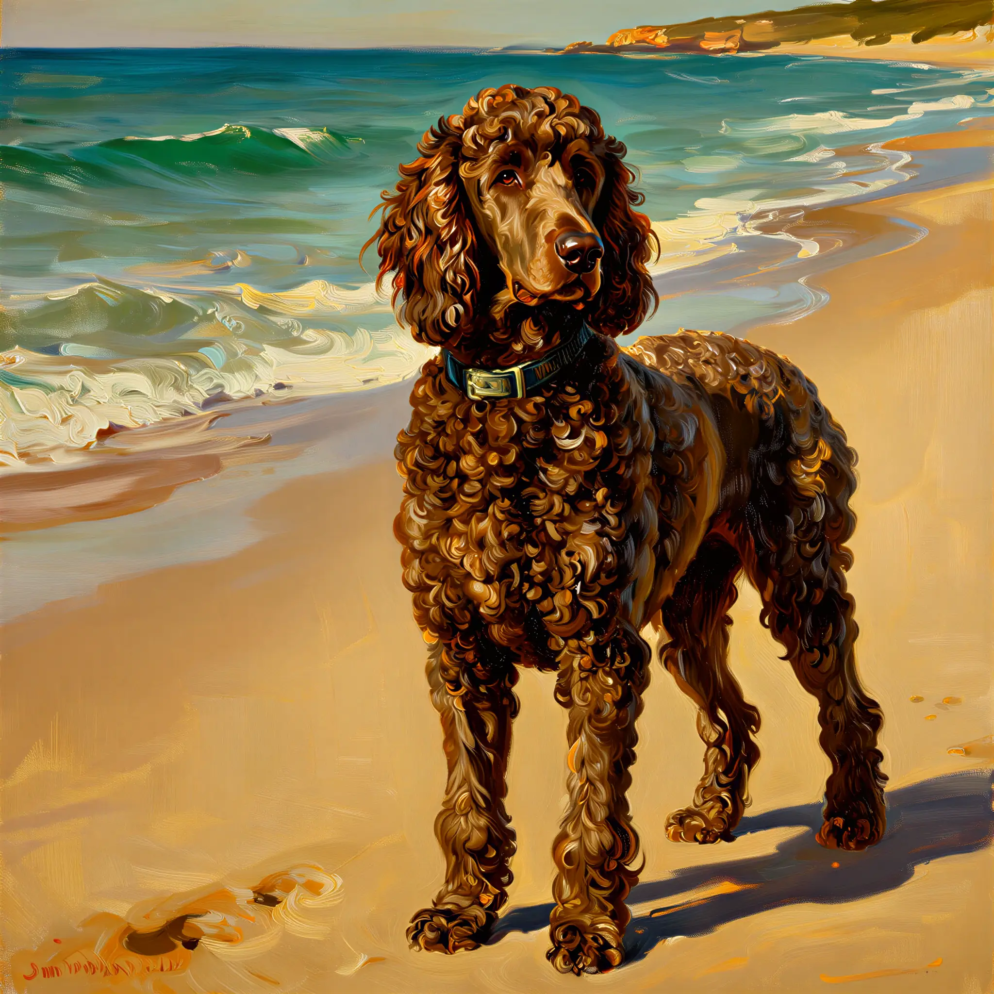Custom oil painting portrait of a Poodle