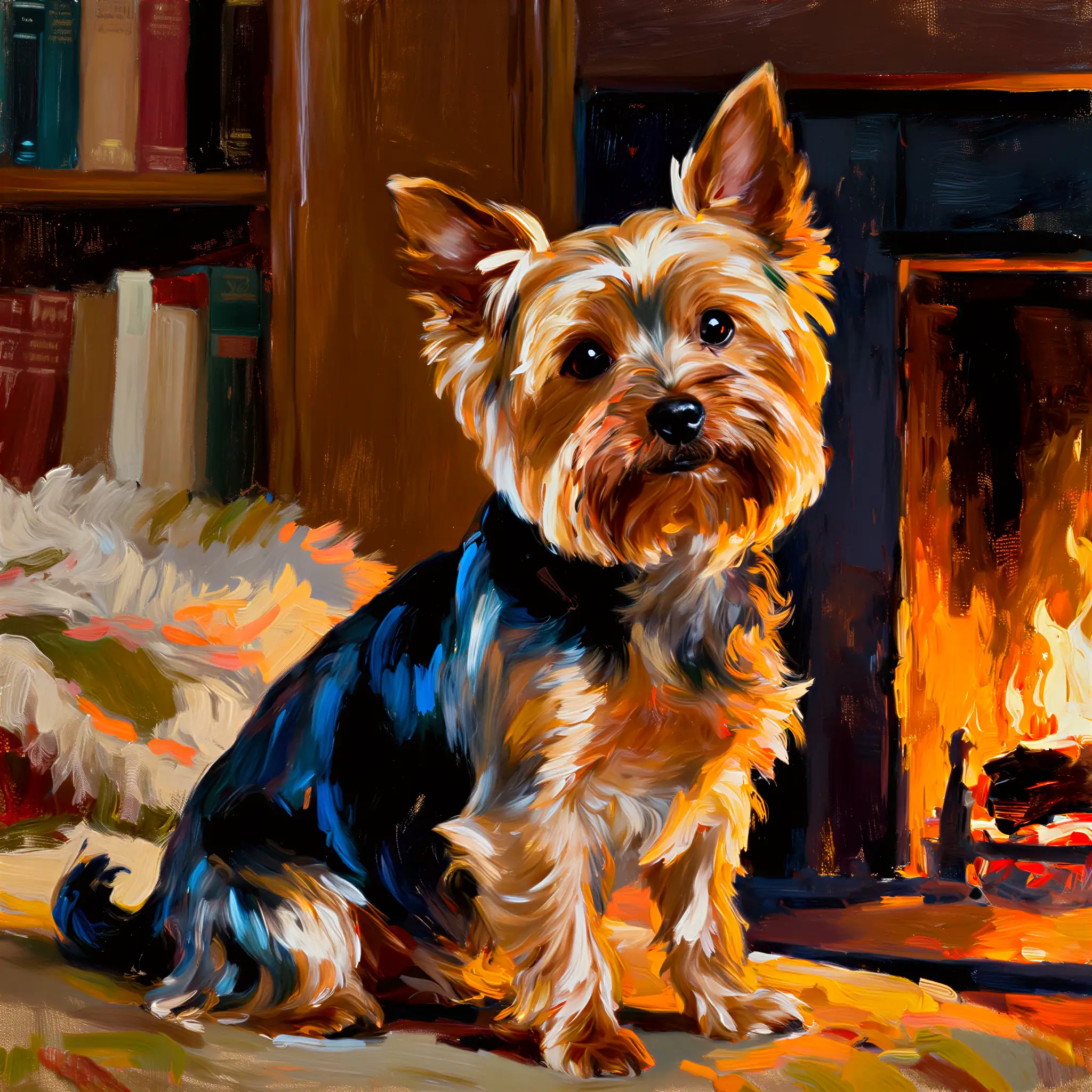 Custom oil painting portrait of a Yorkshire Terrier
