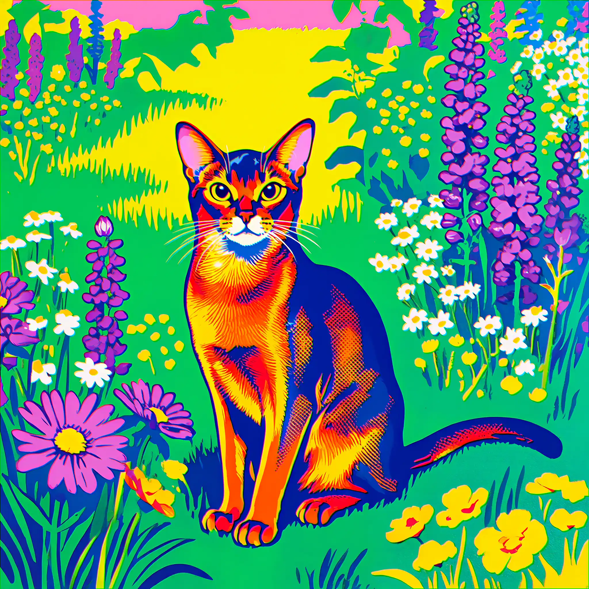 Custom pop art portrait of an Abyssinian