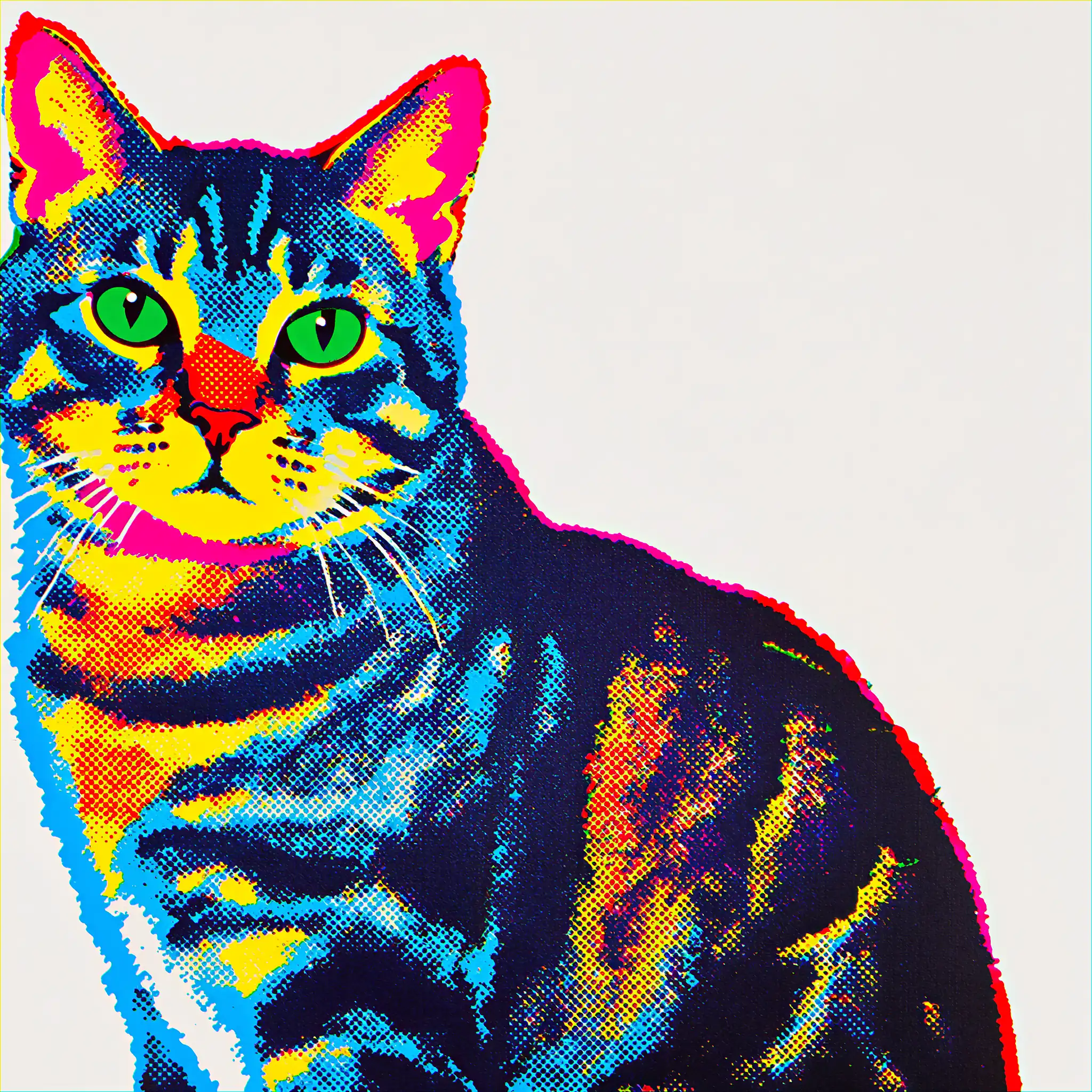 Custom pop art portrait of an American Shorthair