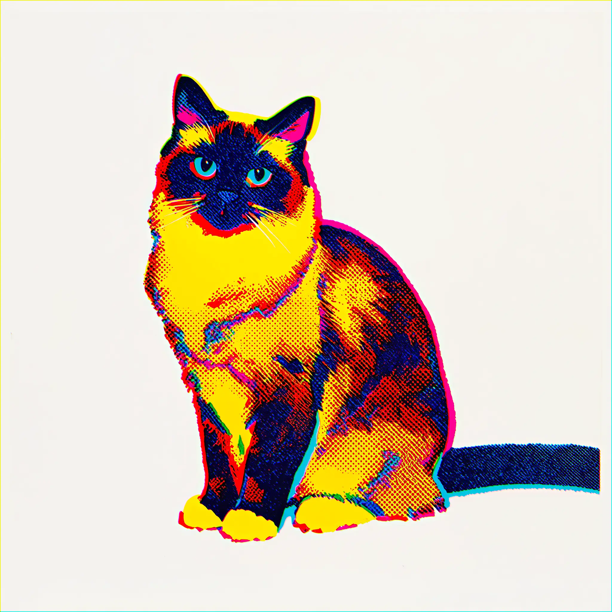 Custom pop art portrait of a Birman