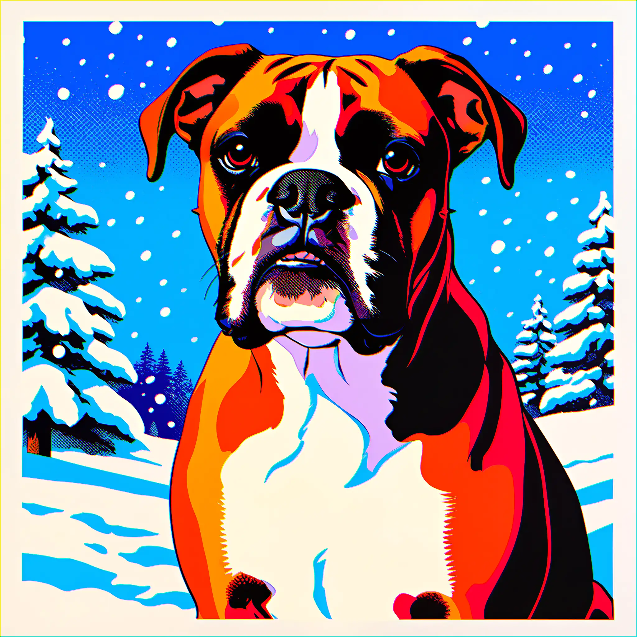 Custom pop art portrait of a Boxer