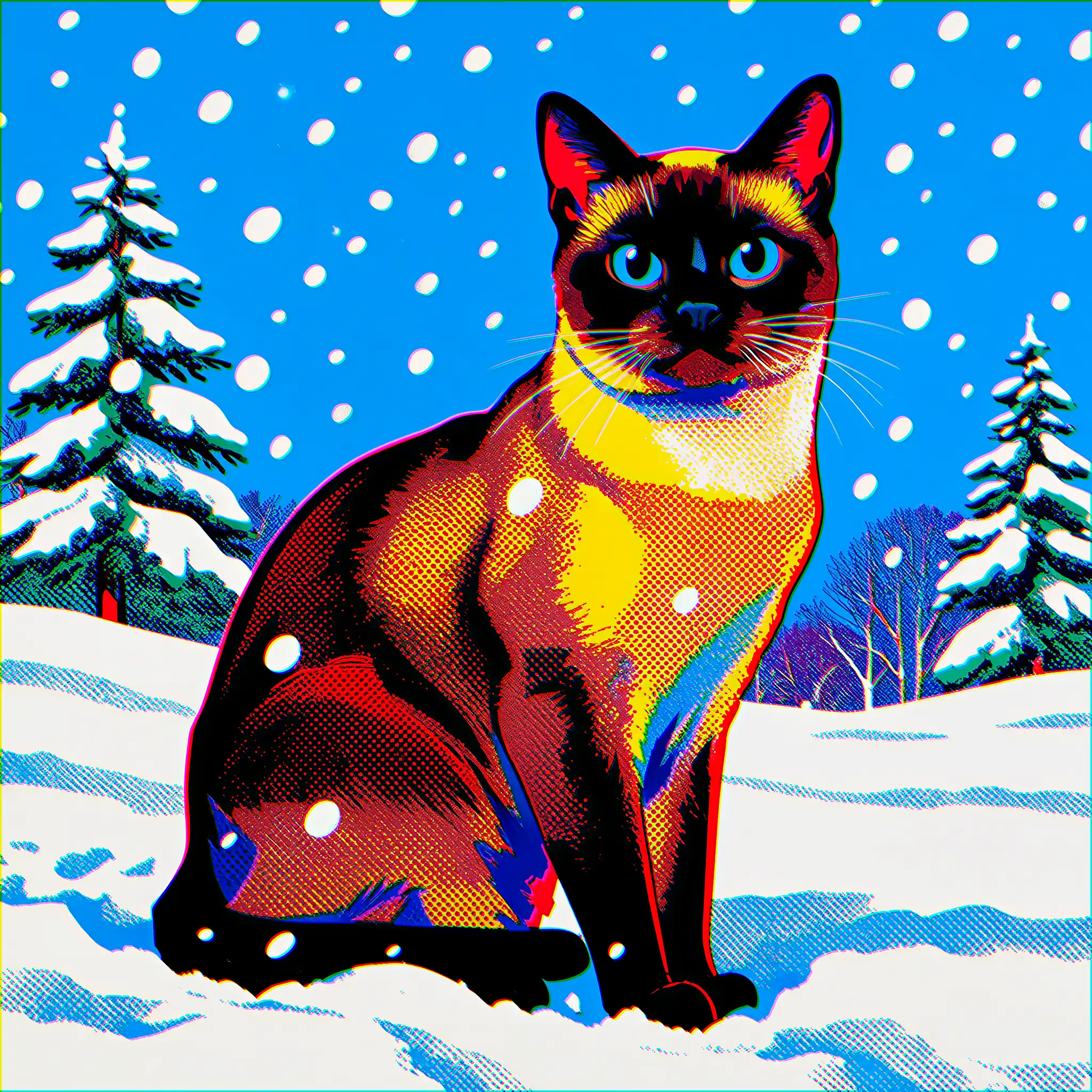 Custom pop art portrait of a Burmese