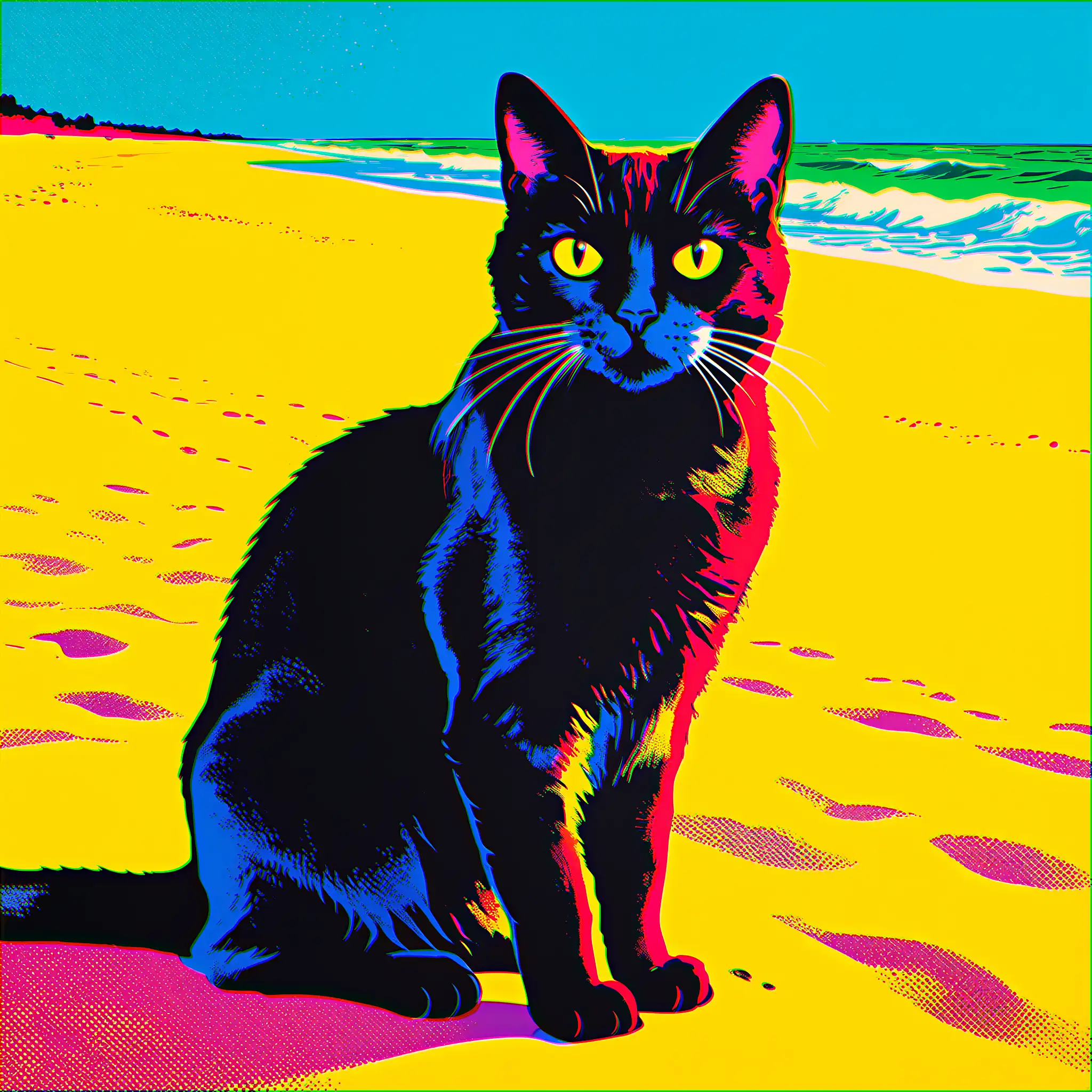 Custom pop art portrait of an Exotic Shorthair