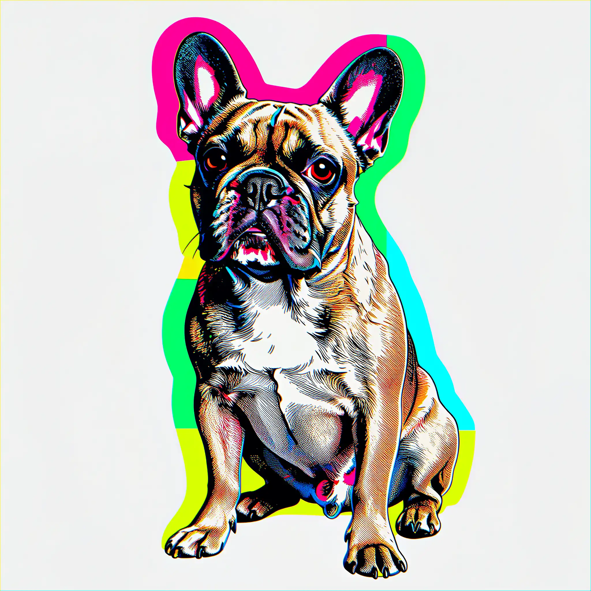 Custom pop art portrait of a French Bulldog
