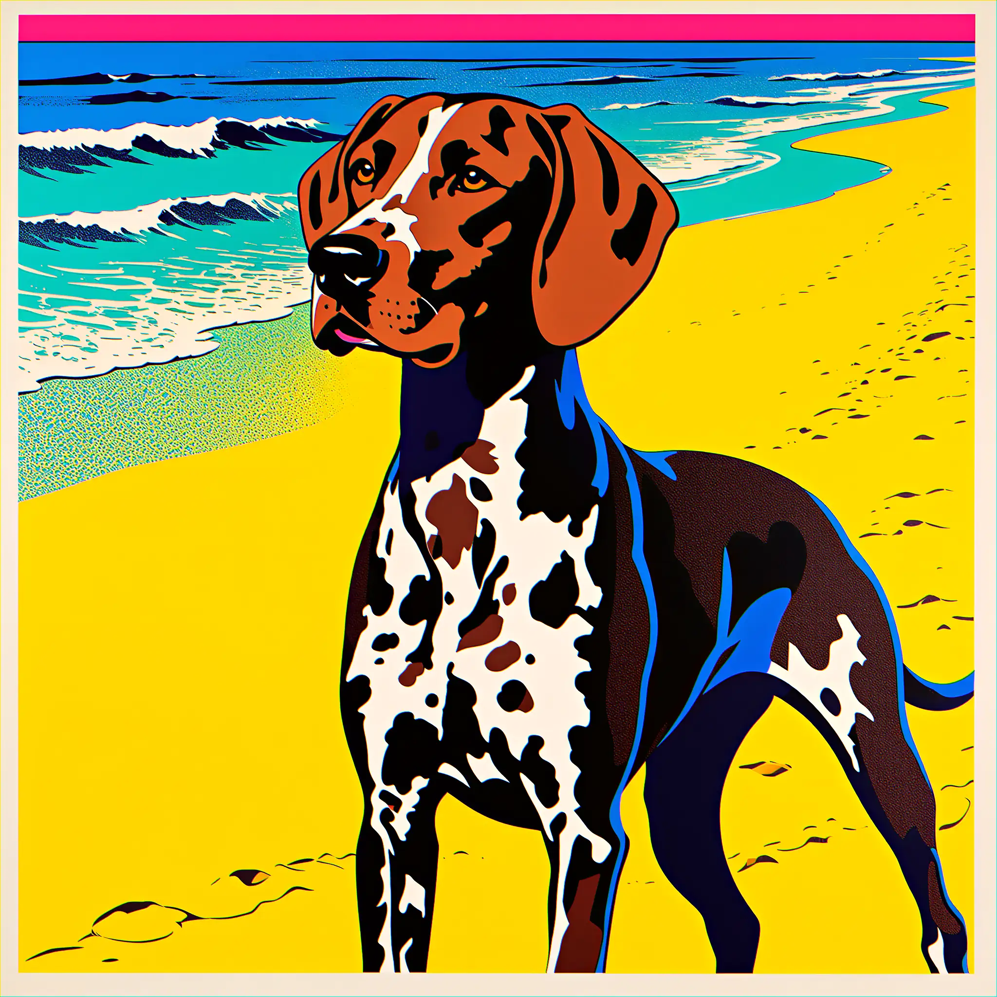Custom pop art portrait of a German Shorthaired Pointer