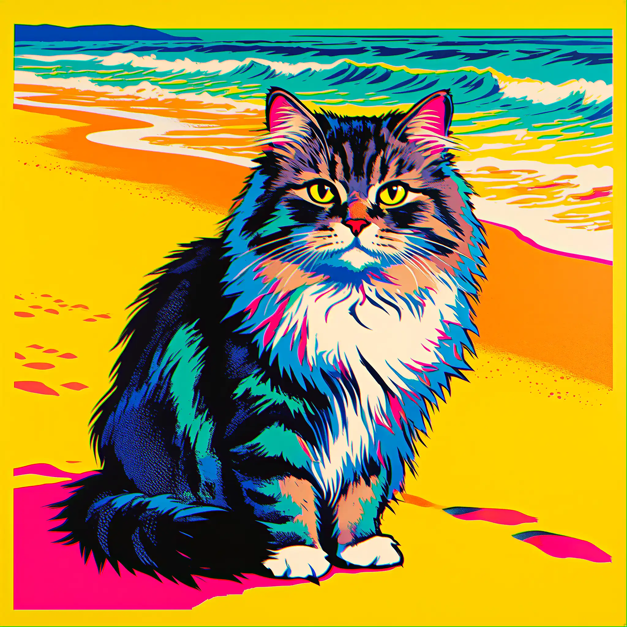 Custom pop art portrait of a Persian