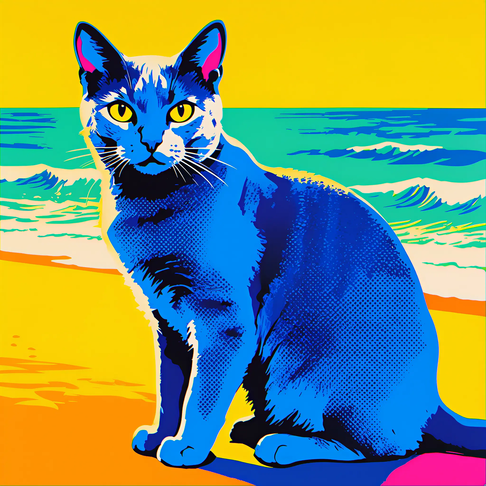 Custom pop art portrait of a Russian Blue