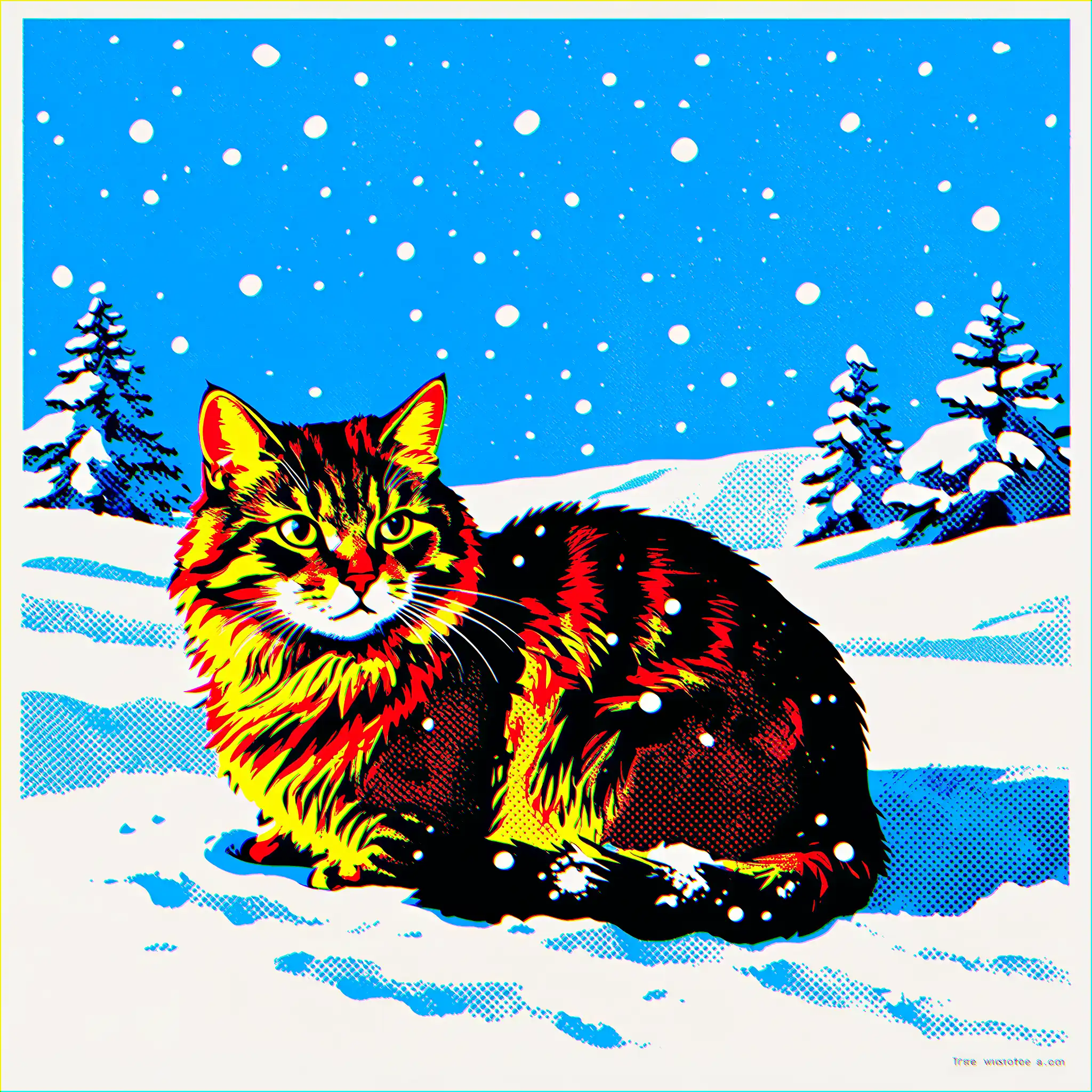 Custom pop art portrait of a Siberian