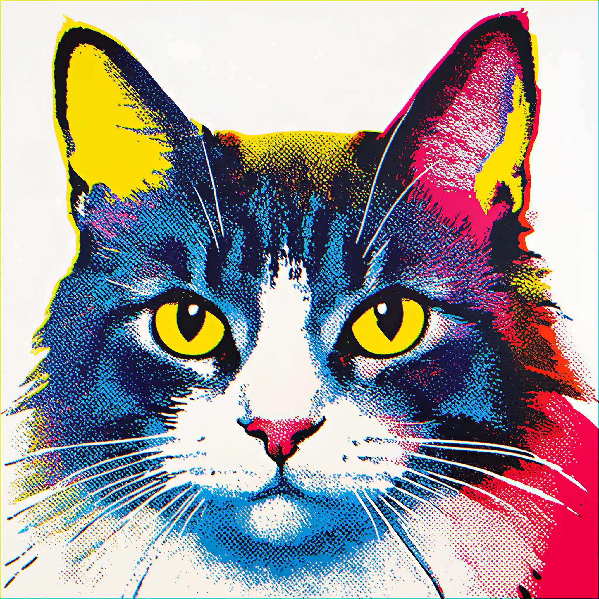 Custom pop art portrait of a Turkish Angora