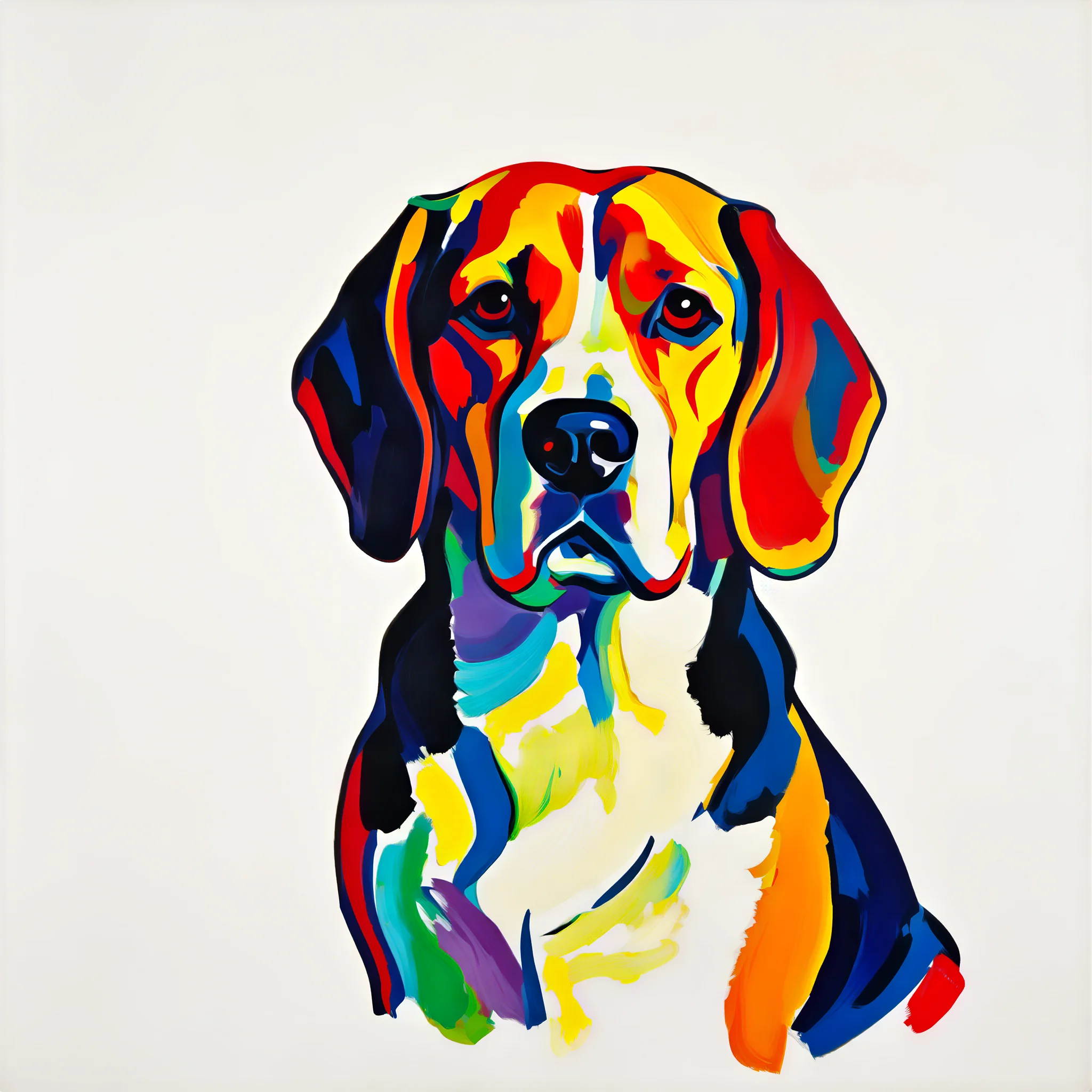 Custom surrealist portrait of a Beagle
