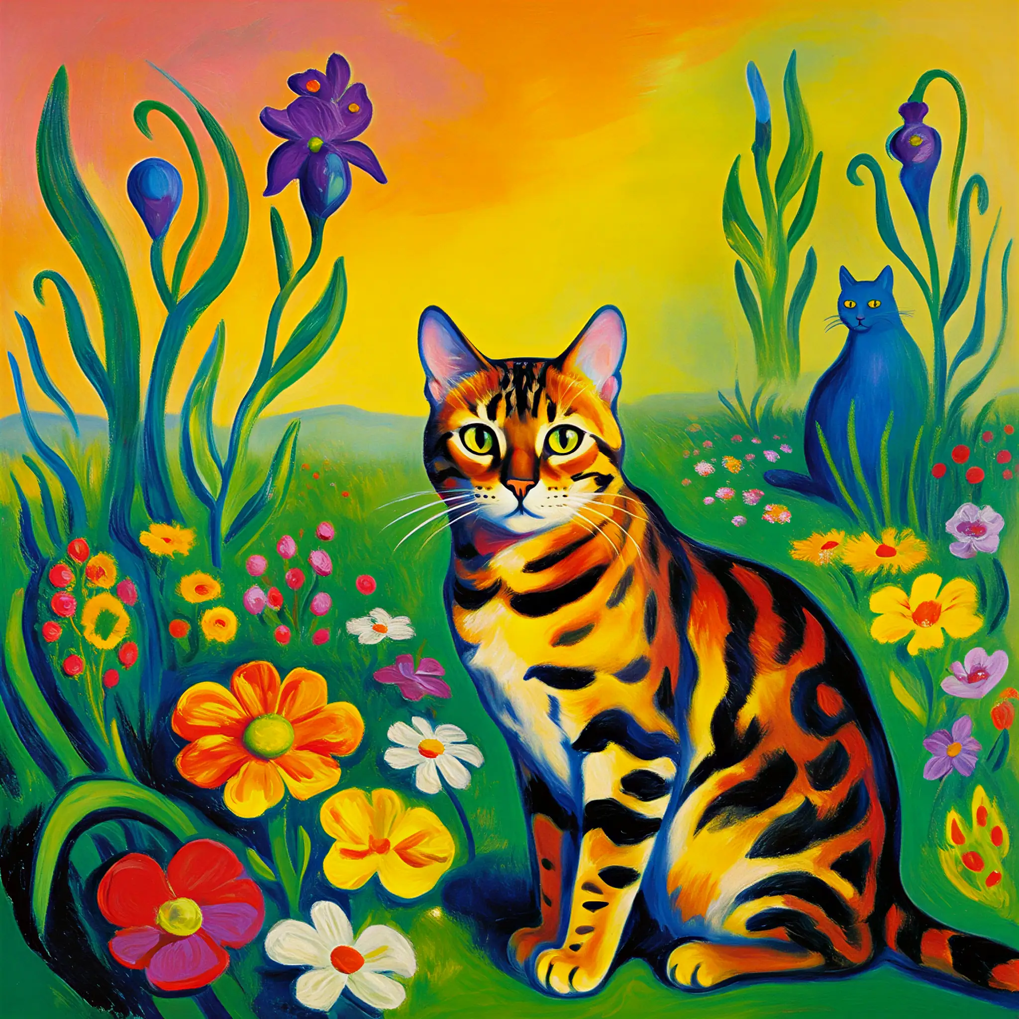 Custom surrealist portrait of a Bengal