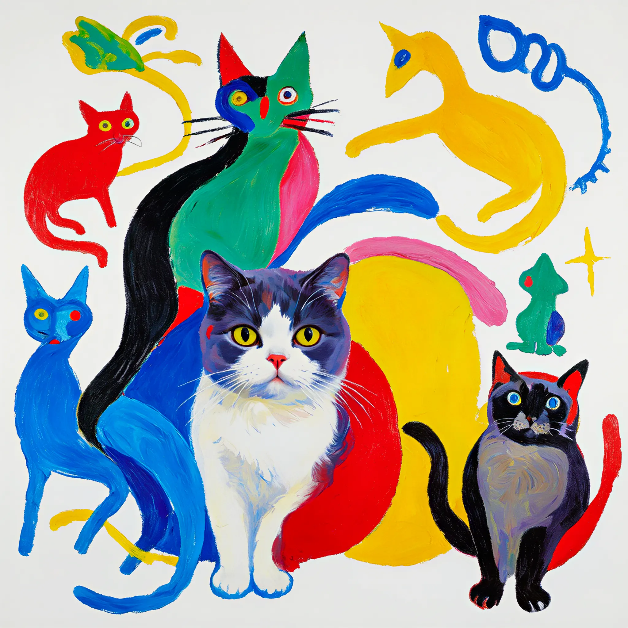 Custom surrealist portrait of a British Shorthair
