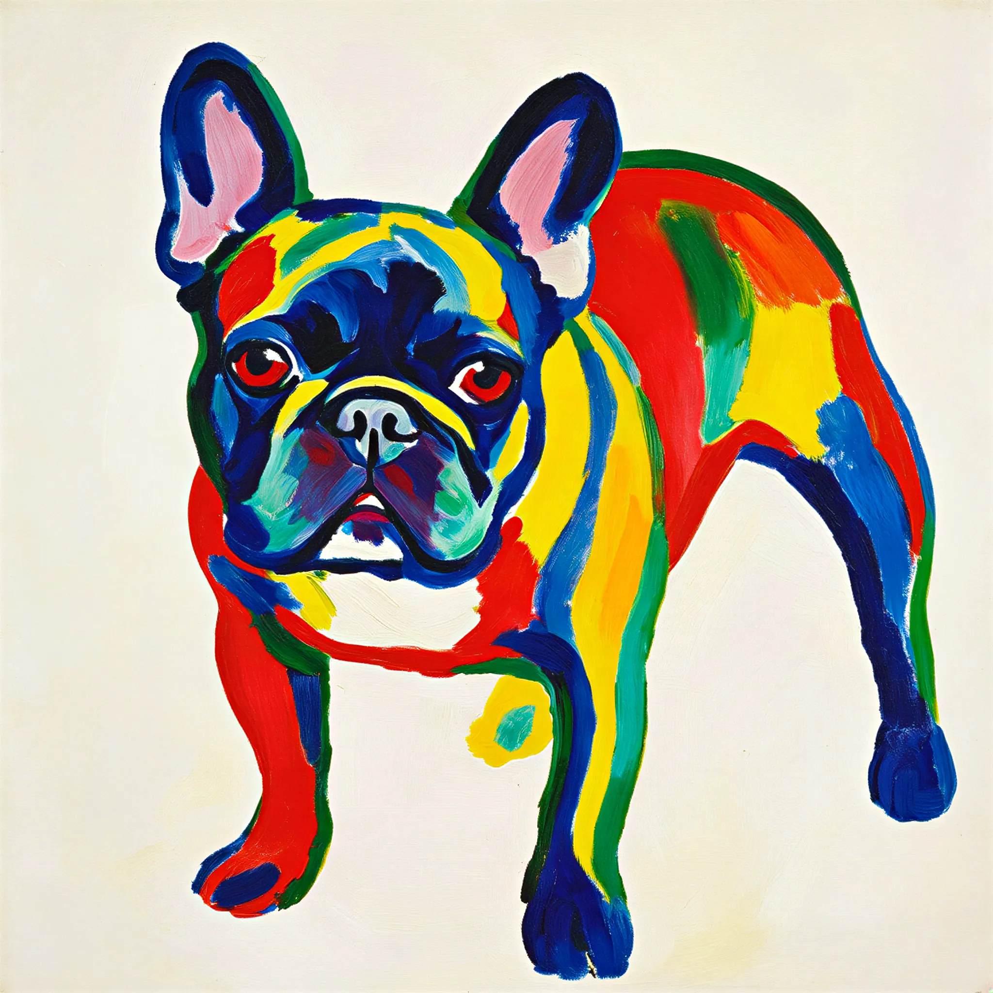 Custom surrealist portrait of a French Bulldog
