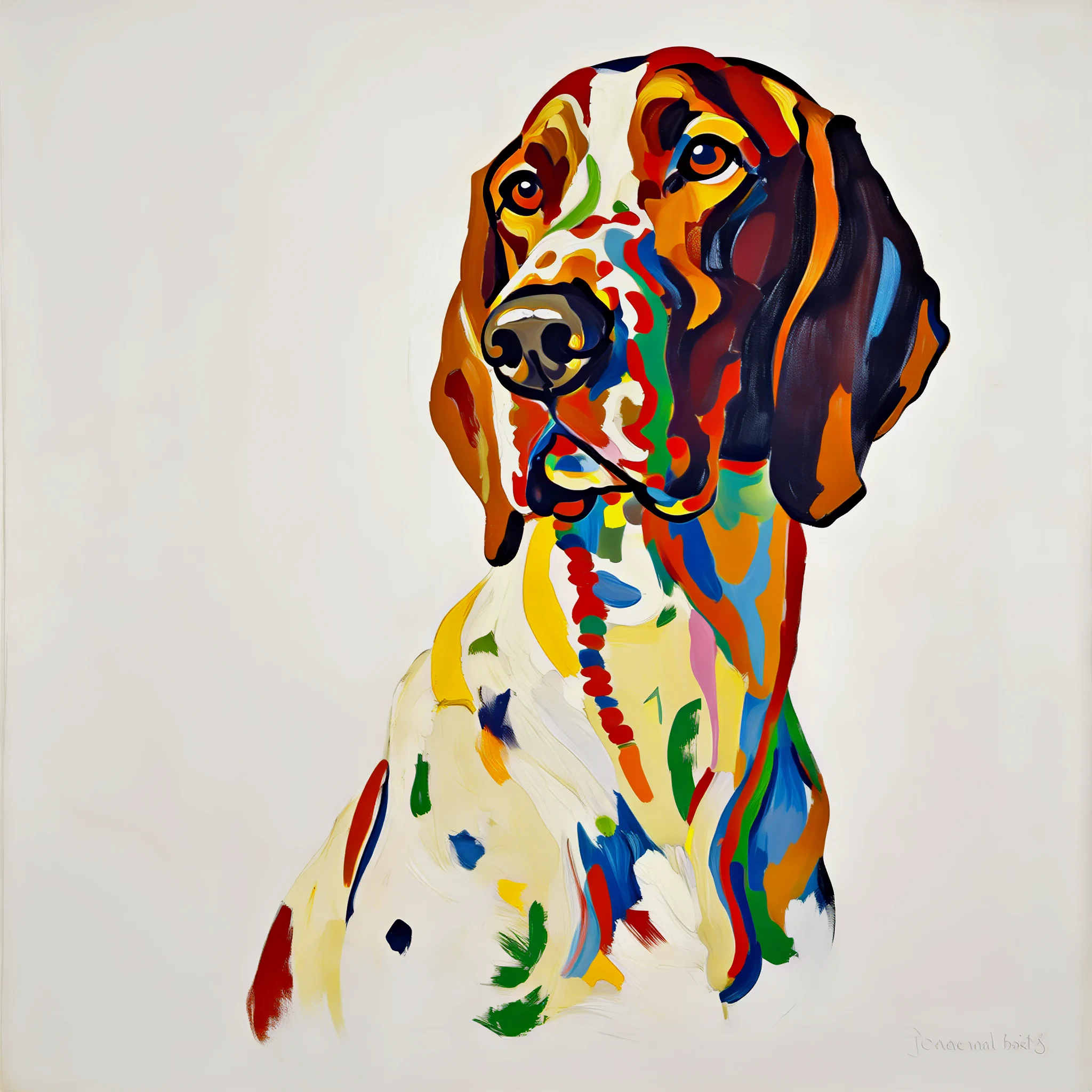 Custom surrealist portrait of a German Shorthaired Pointer