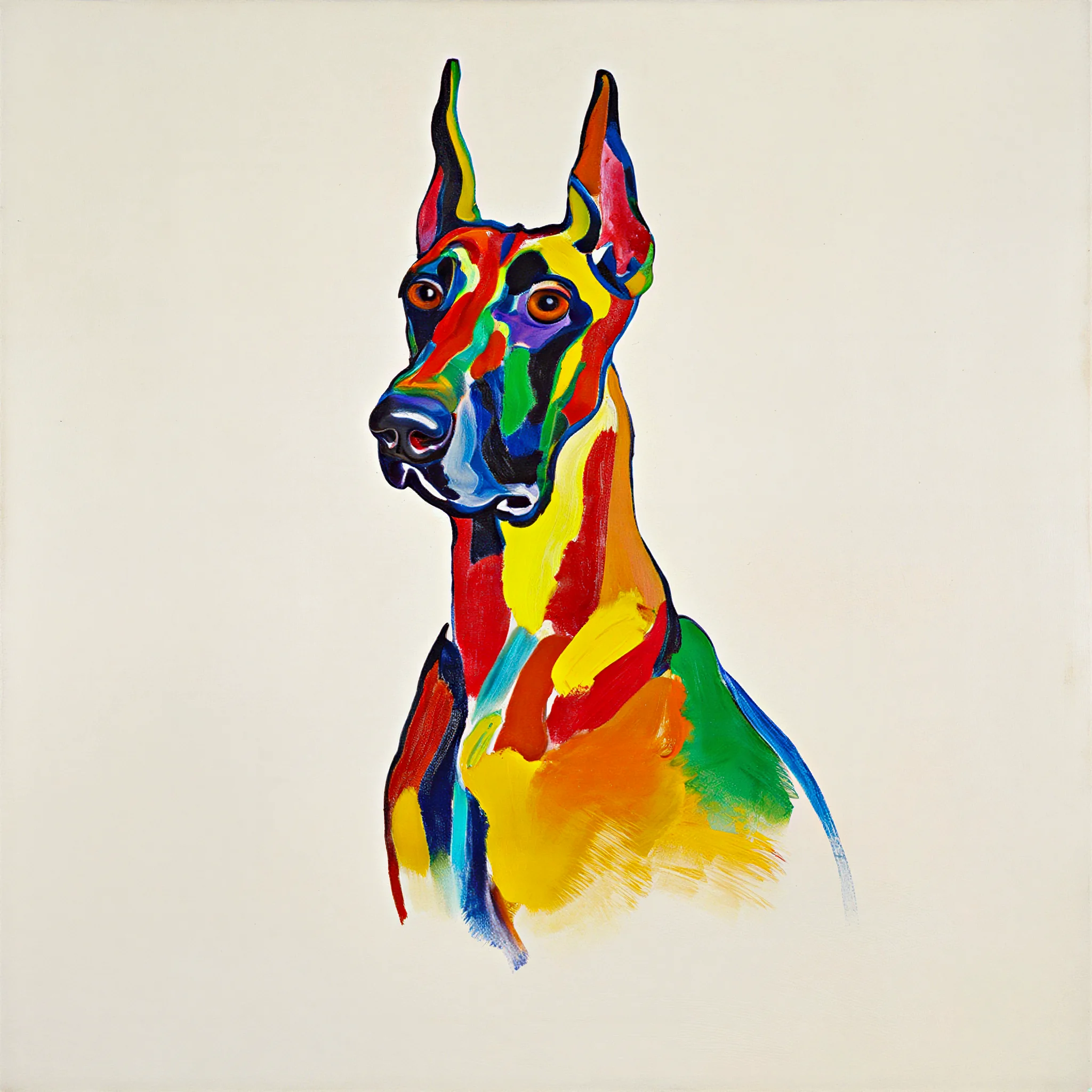 Custom surrealist portrait of a Great Dane