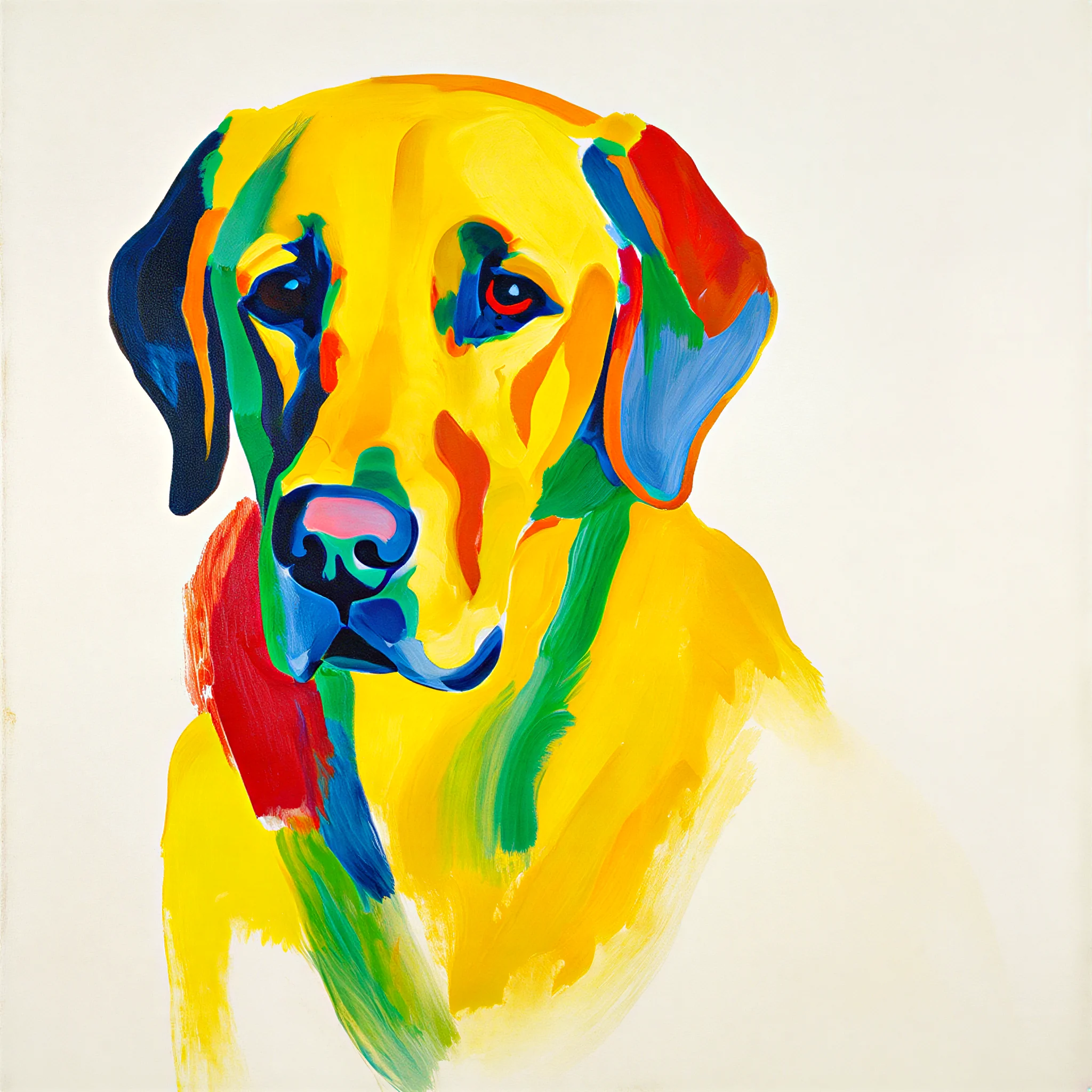 Custom surrealist portrait of a Labrador Retriever