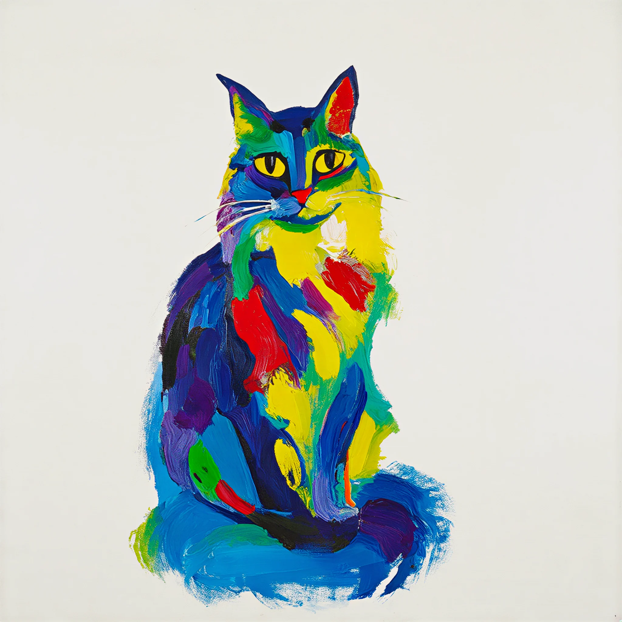 Custom surrealist portrait of a Maine Coon