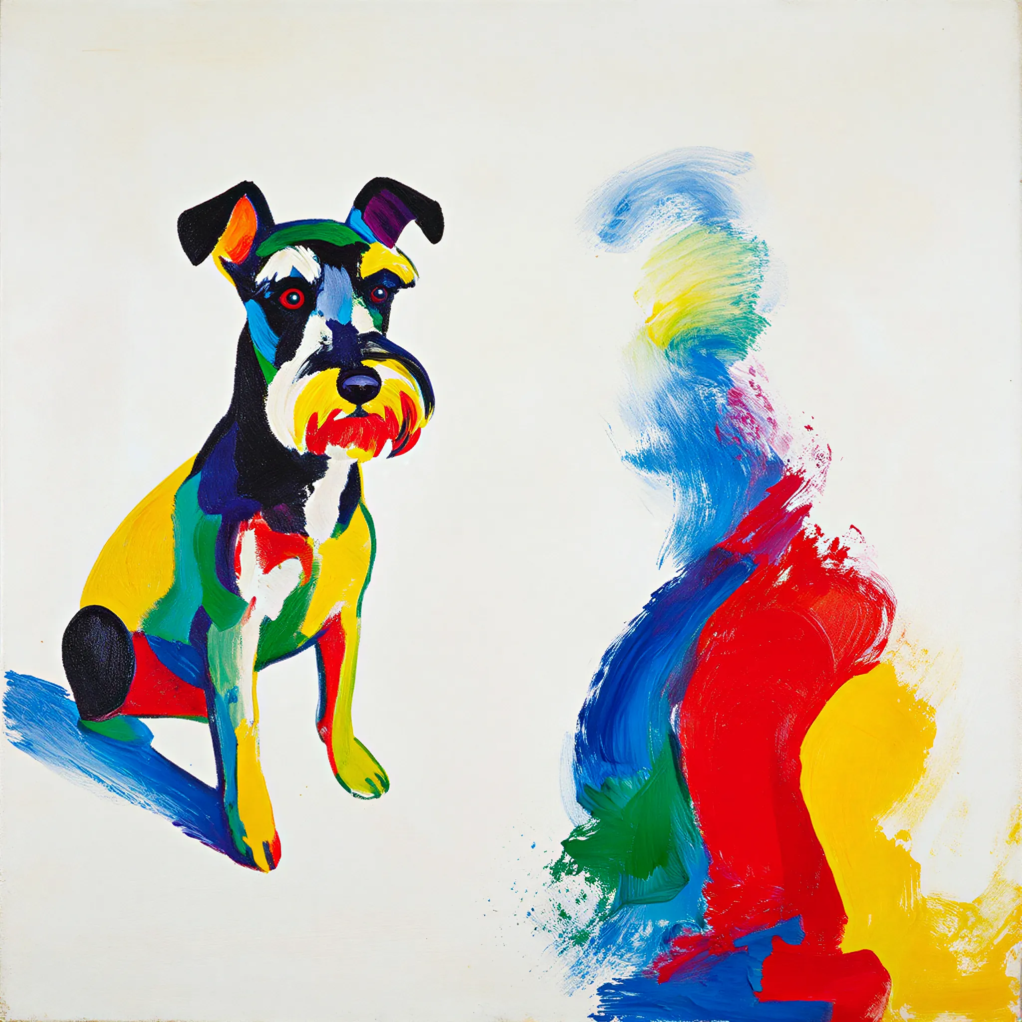 Custom surrealist portrait of a Miniature Schnauzer