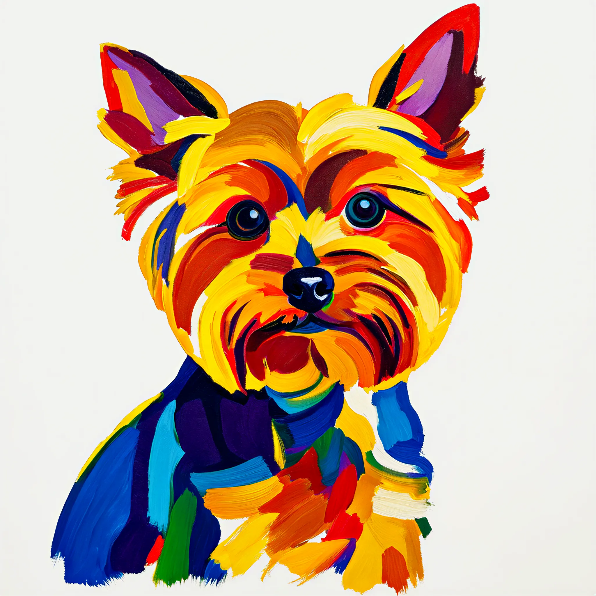 Custom surrealist portrait of a Yorkshire Terrier