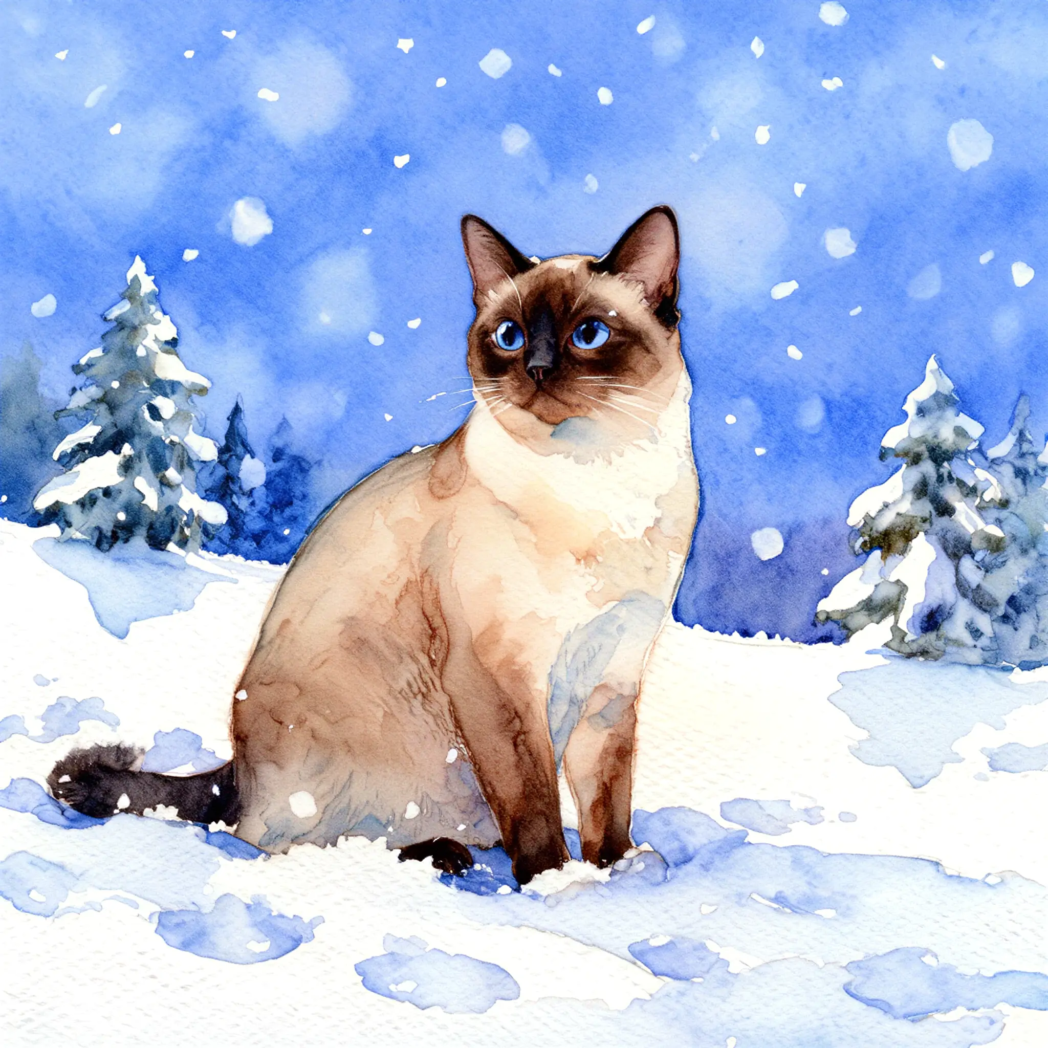 Custom watercolor portrait of a Burmese