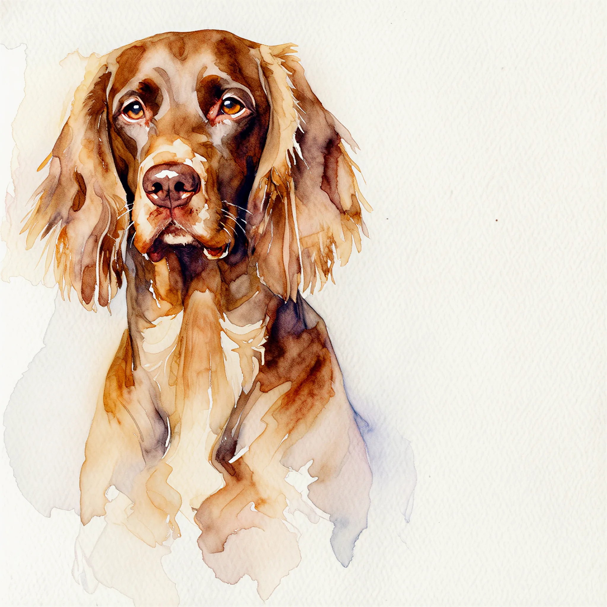 Custom watercolor portrait of a German Shorthaired Pointer