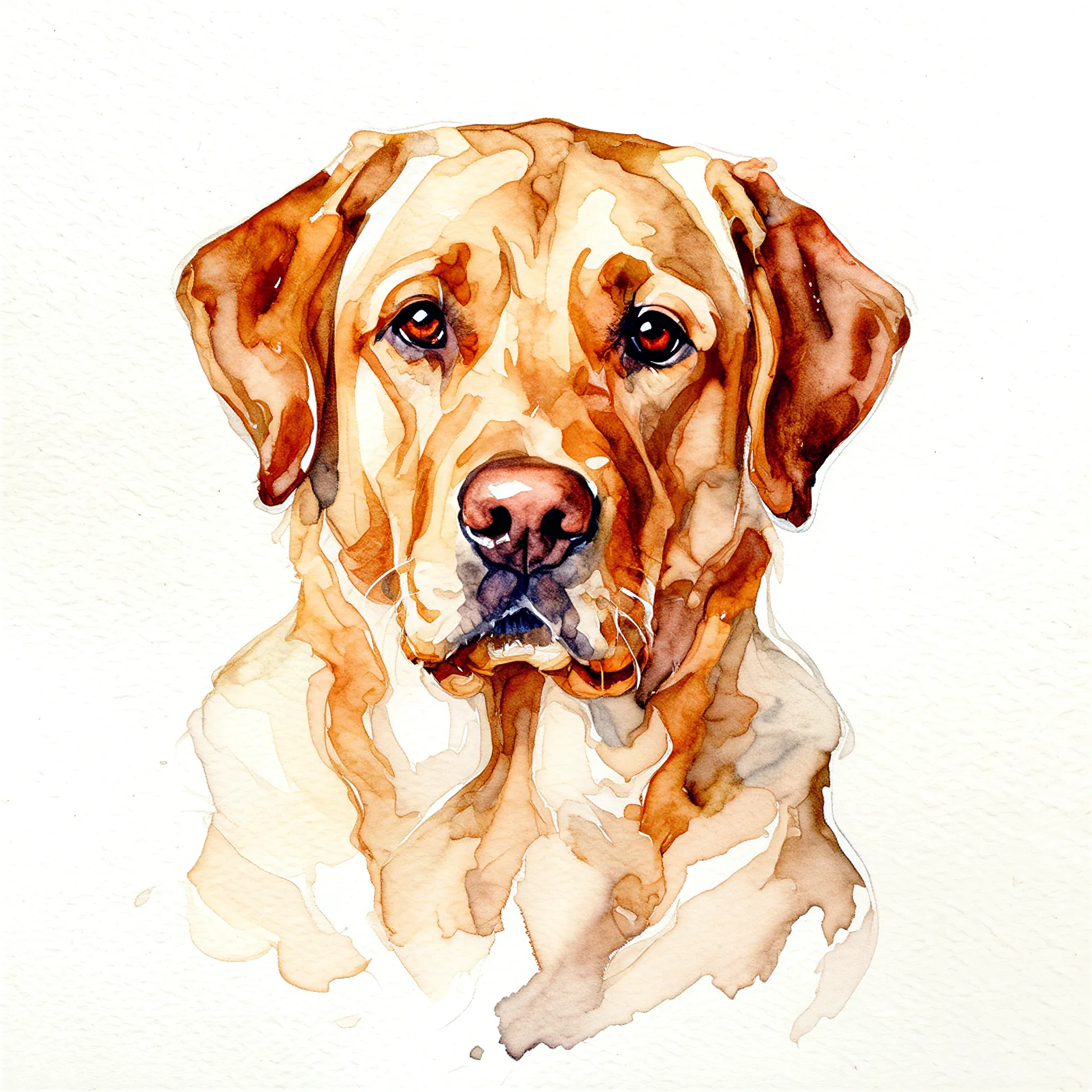 Custom watercolor portrait of a Labrador Retriever