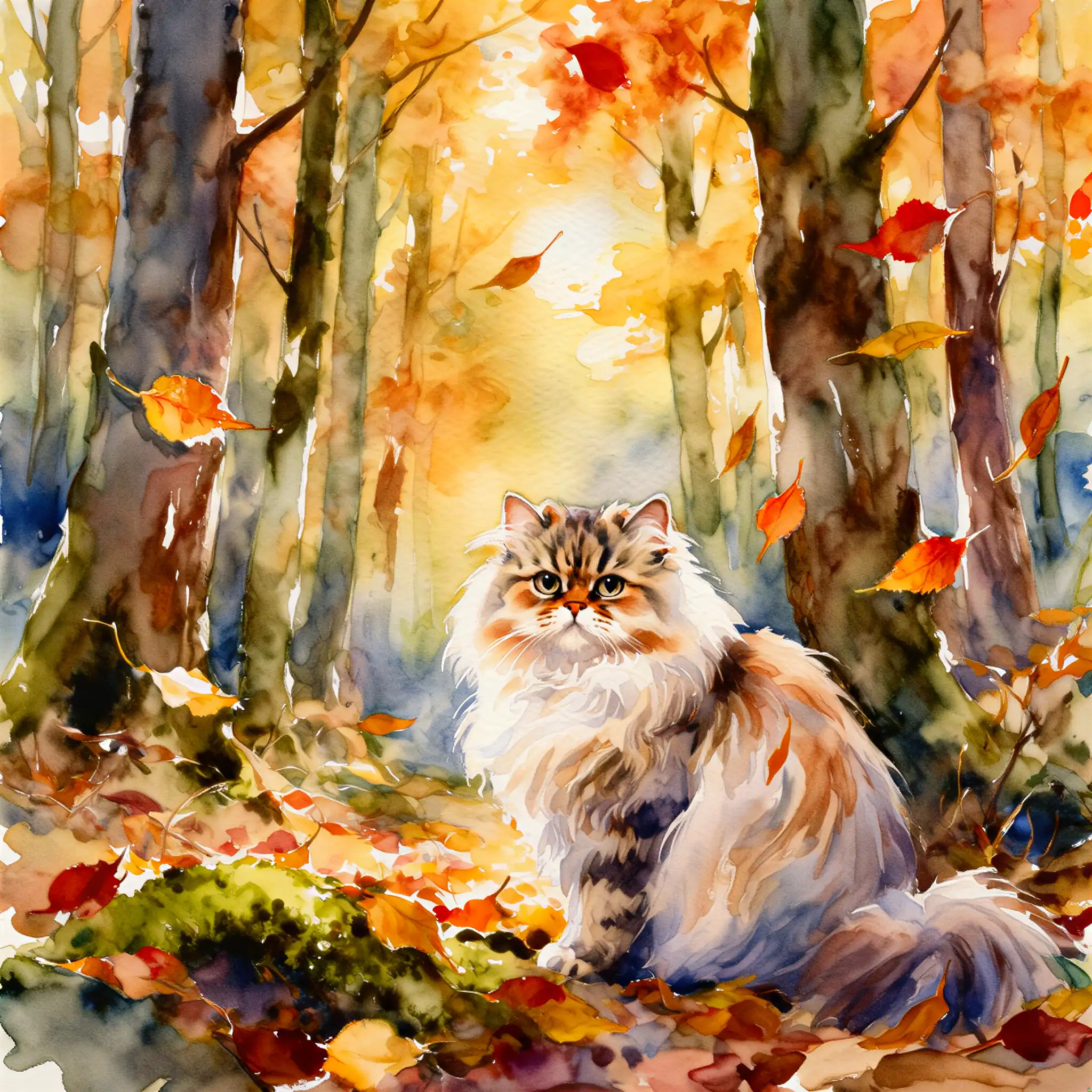 Custom watercolor portrait of a Persian